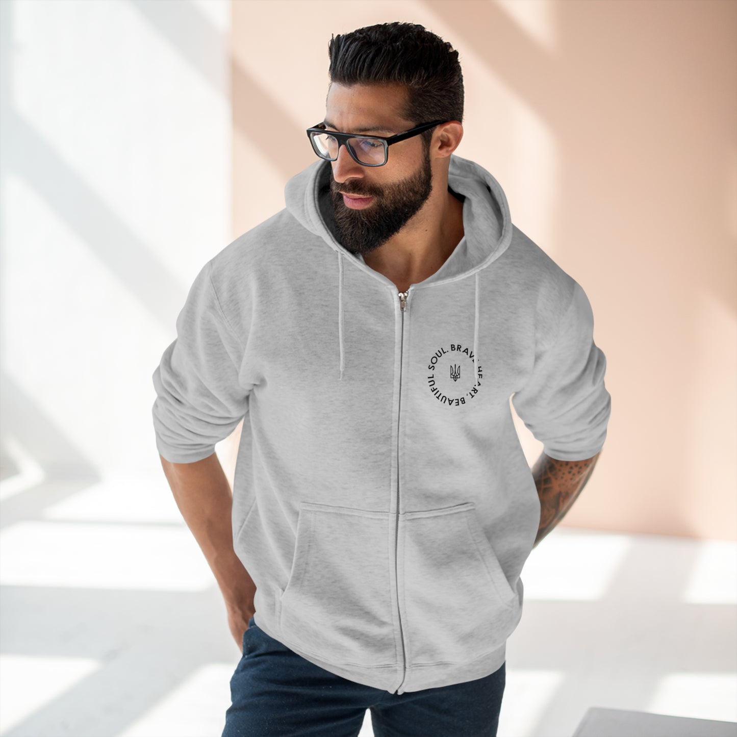Brave Heart, Beautiful Soul Premium Full Zip Hoodie