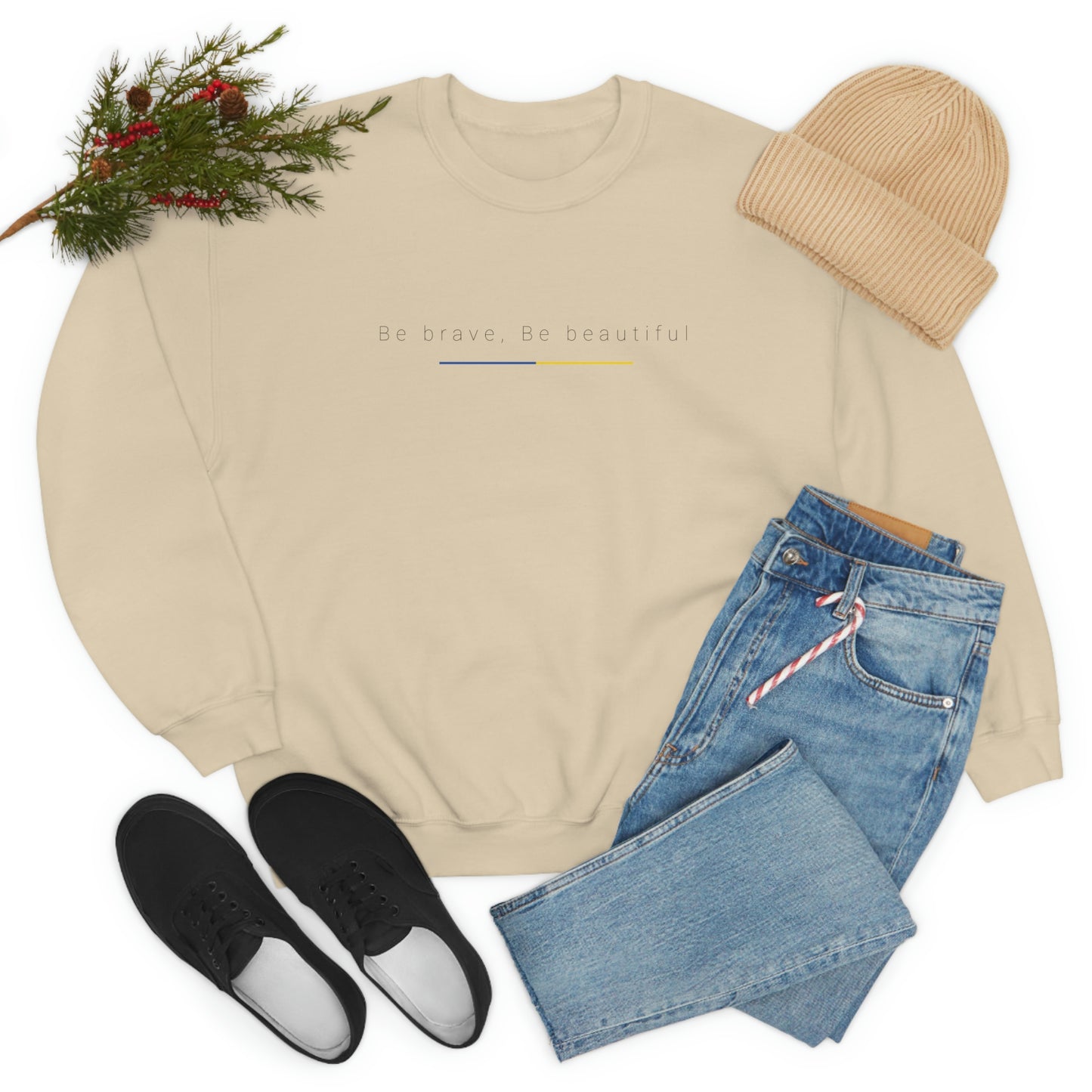Be Brave, Be Beautiful Ukraine Crewneck Sweatshirt