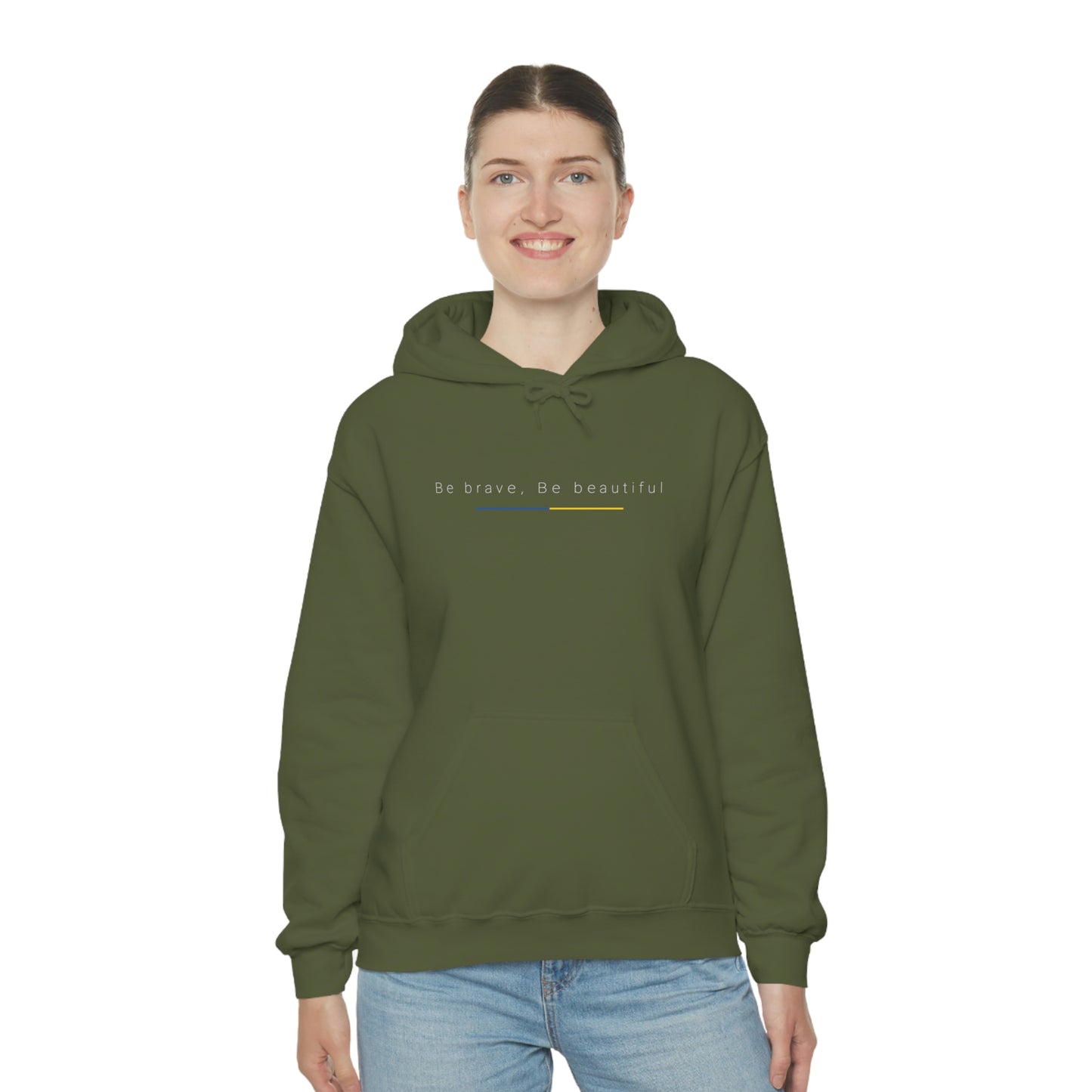 Be Brave, Be Beautiful Hooded Sweatshirt: Embody the Spirit of Ukraine's Resistance