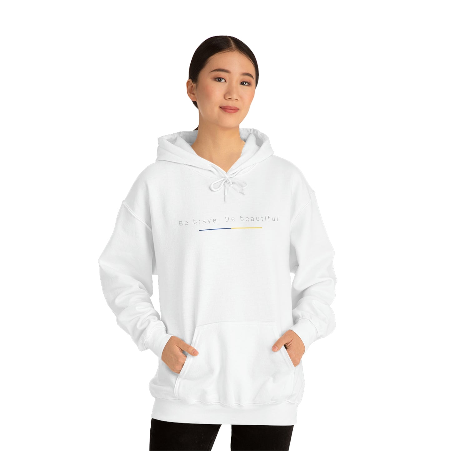 Be Brave, Be Beautiful Hooded Sweatshirt: Embody the Spirit of Ukraine's Resistance