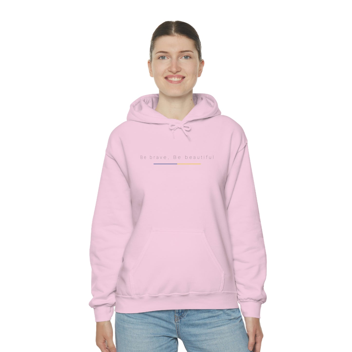 Be Brave, Be Beautiful Hooded Sweatshirt: Embody the Spirit of Ukraine's Resistance