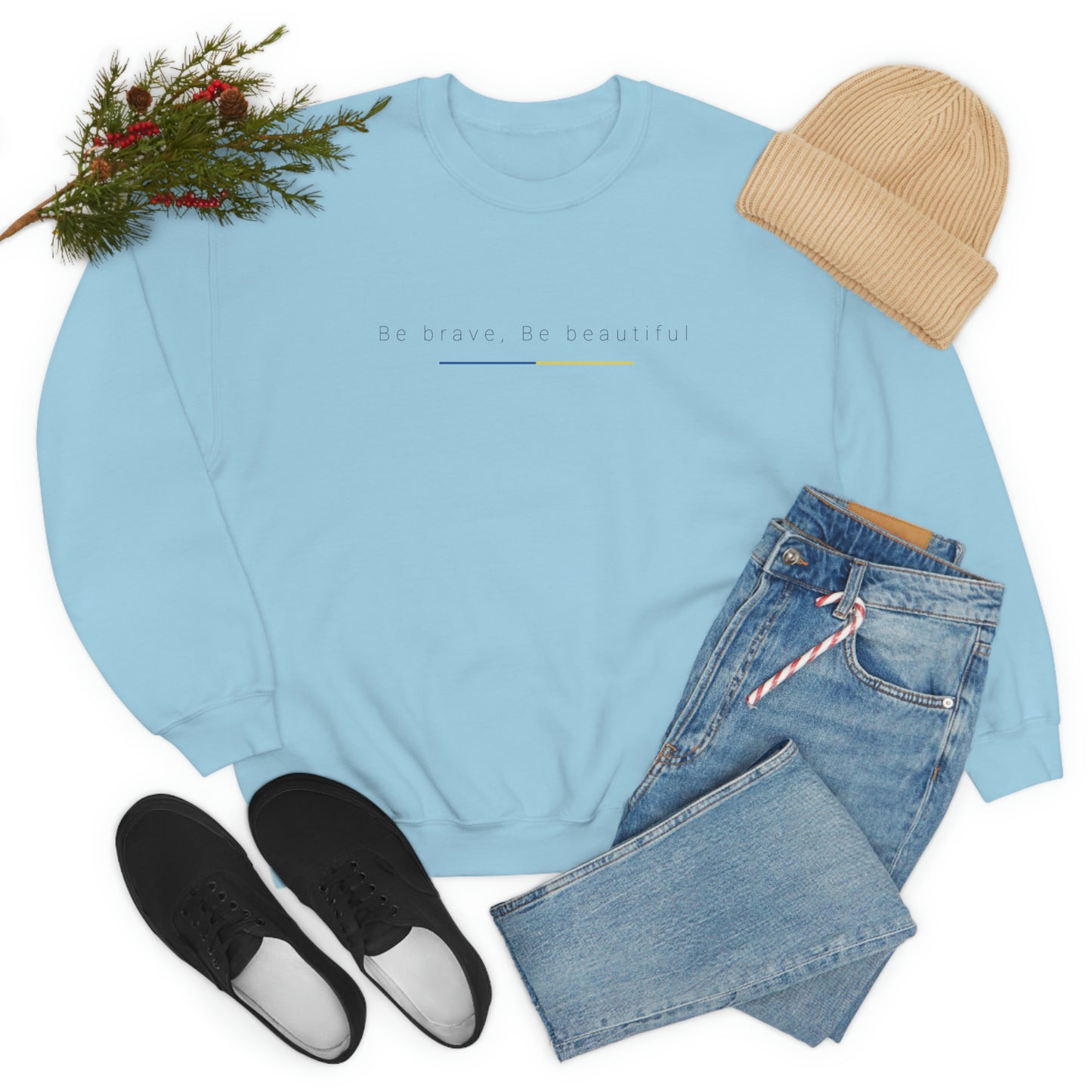 Be Brave, Be Beautiful Ukraine Crewneck Sweatshirt
