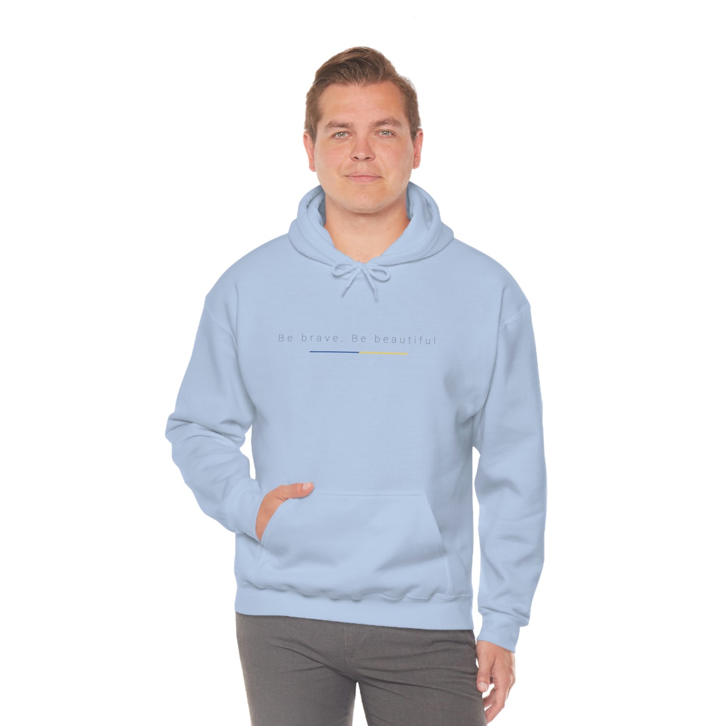 Be Brave, Be Beautiful Hooded Sweatshirt: Embody the Spirit of Ukraine's Resistance