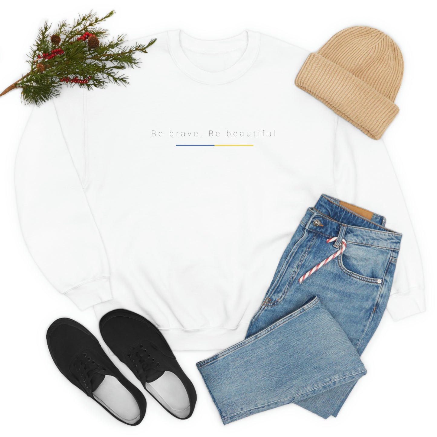 Be Brave, Be Beautiful Ukraine Crewneck Sweatshirt