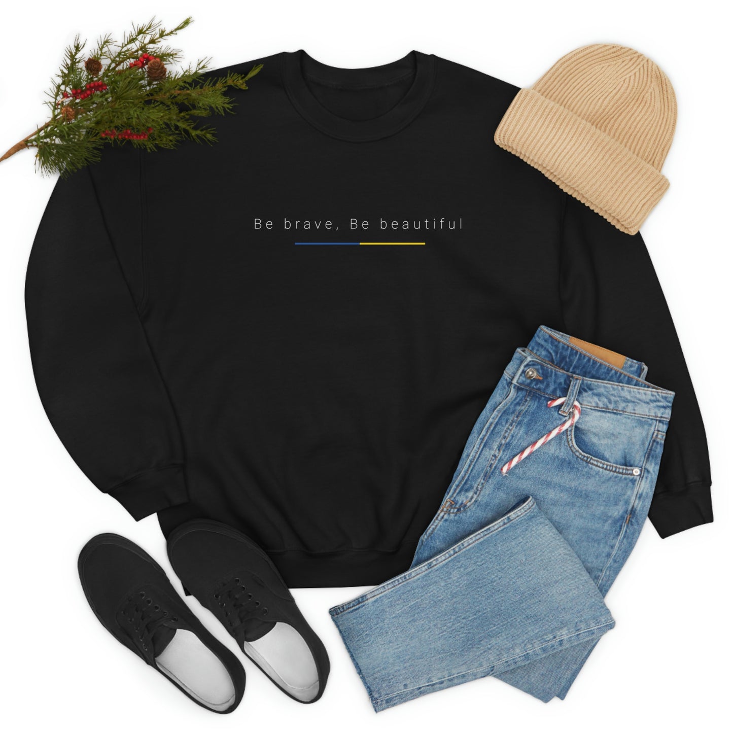 Be Brave, Be Beautiful Ukraine Crewneck Sweatshirt