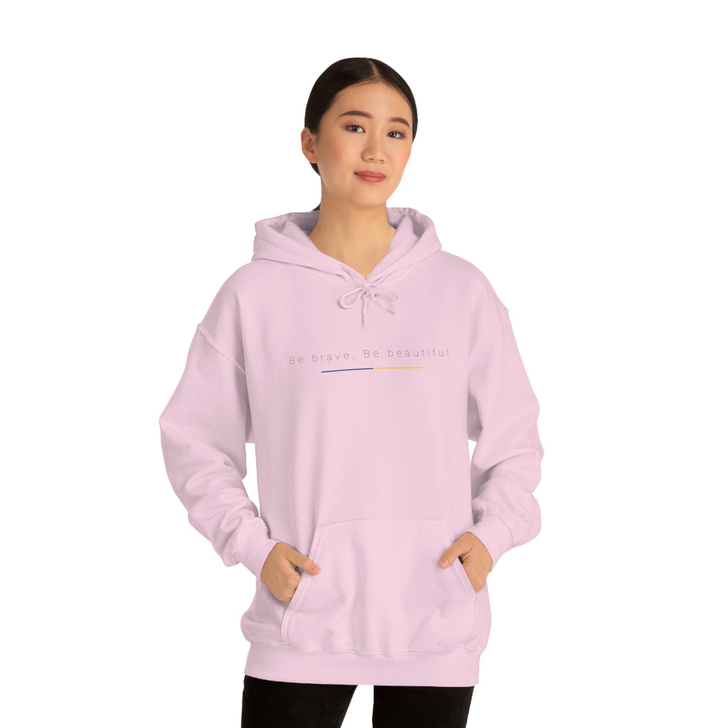 Be Brave, Be Beautiful Hooded Sweatshirt: Embody the Spirit of Ukraine's Resistance
