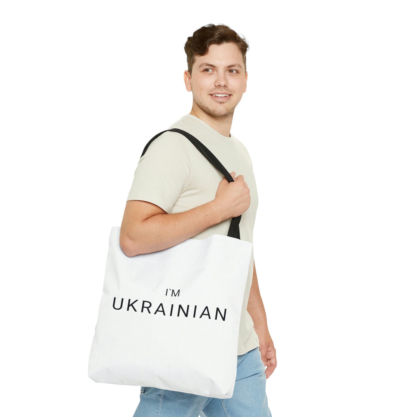 White Tote Bag I'm Ukrainian