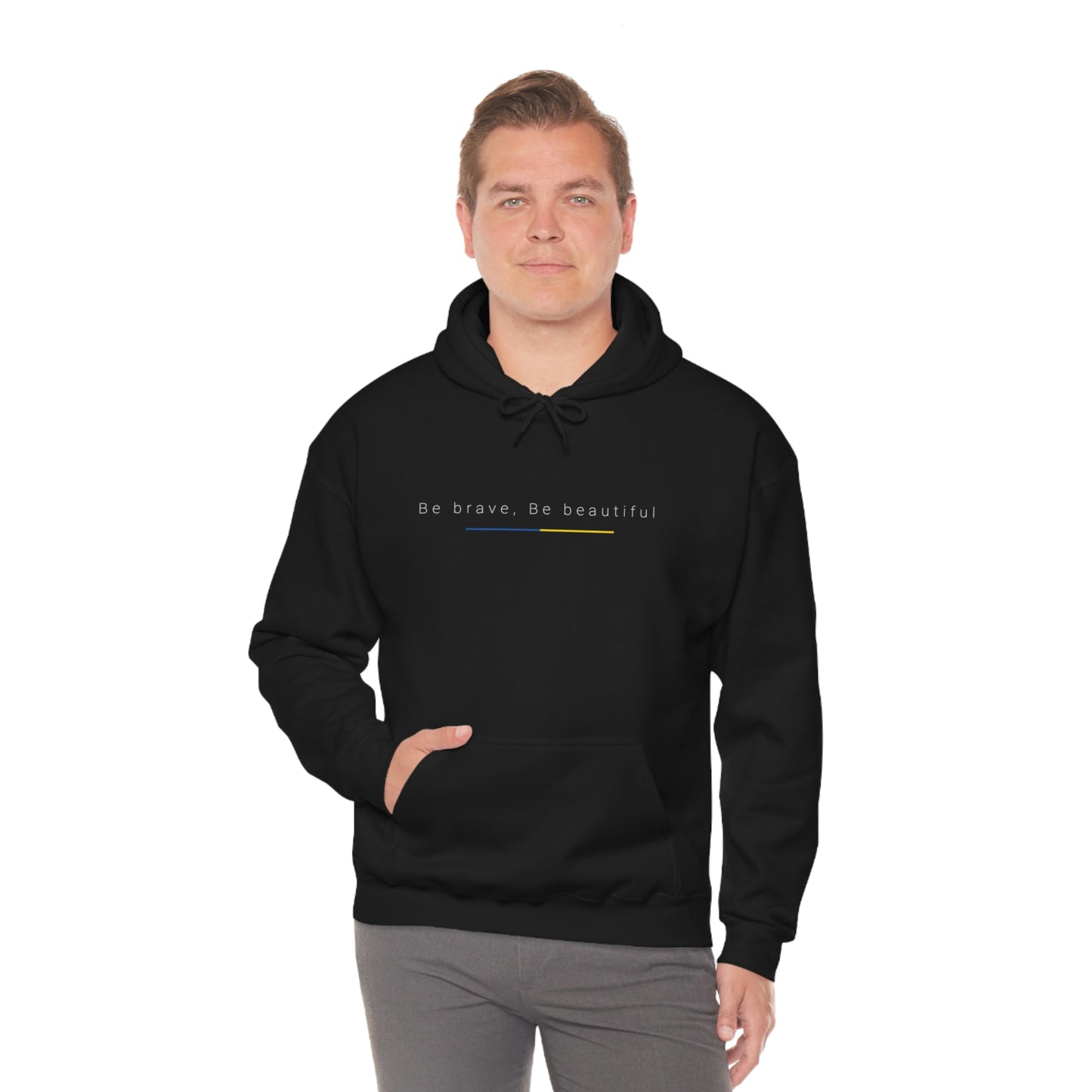 Be Brave, Be Beautiful Hooded Sweatshirt: Embody the Spirit of Ukraine's Resistance