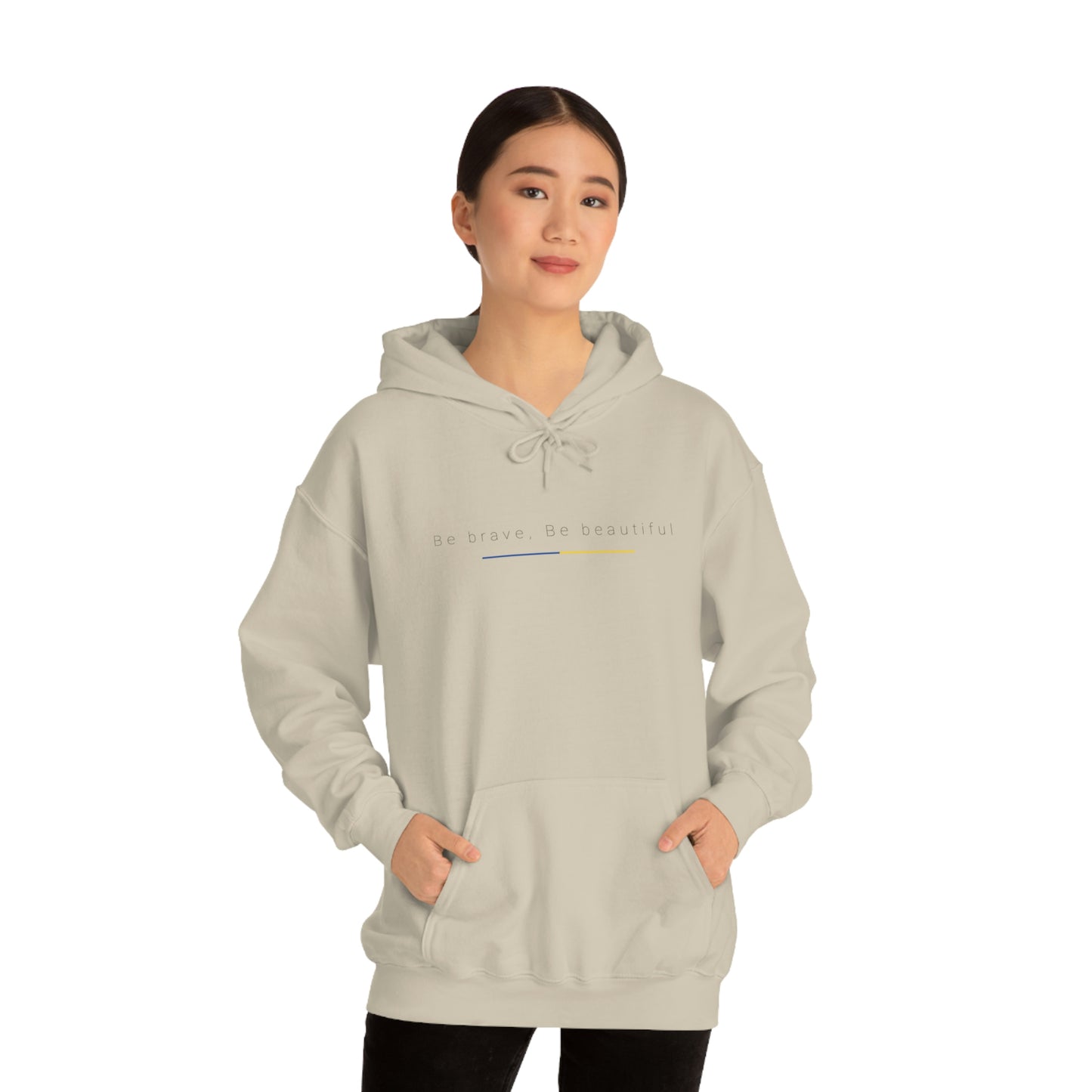 Be Brave, Be Beautiful Hooded Sweatshirt: Embody the Spirit of Ukraine's Resistance