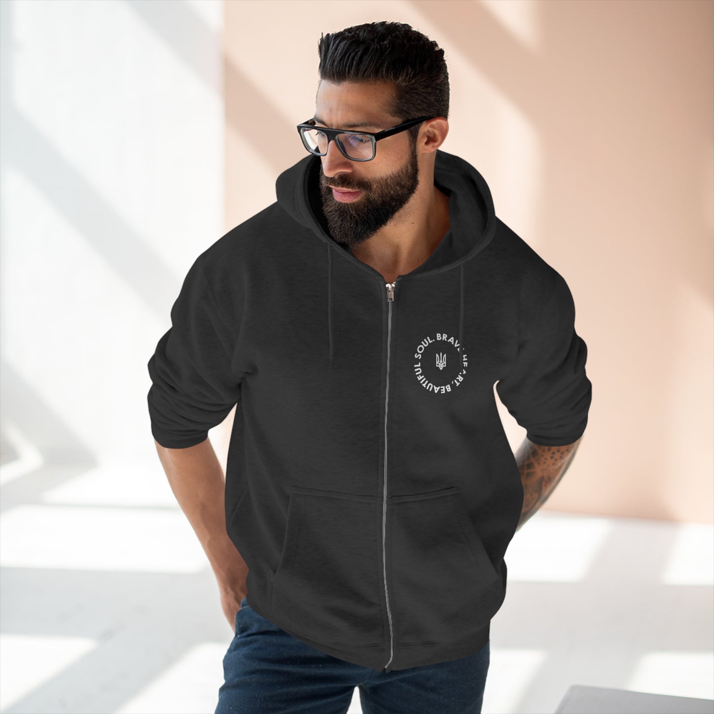 Brave Heart, Beautiful Soul Premium Full Zip Hoodie