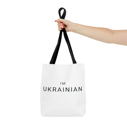 White Tote Bag I'm Ukrainian