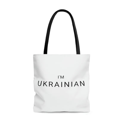 White Tote Bag I'm Ukrainian